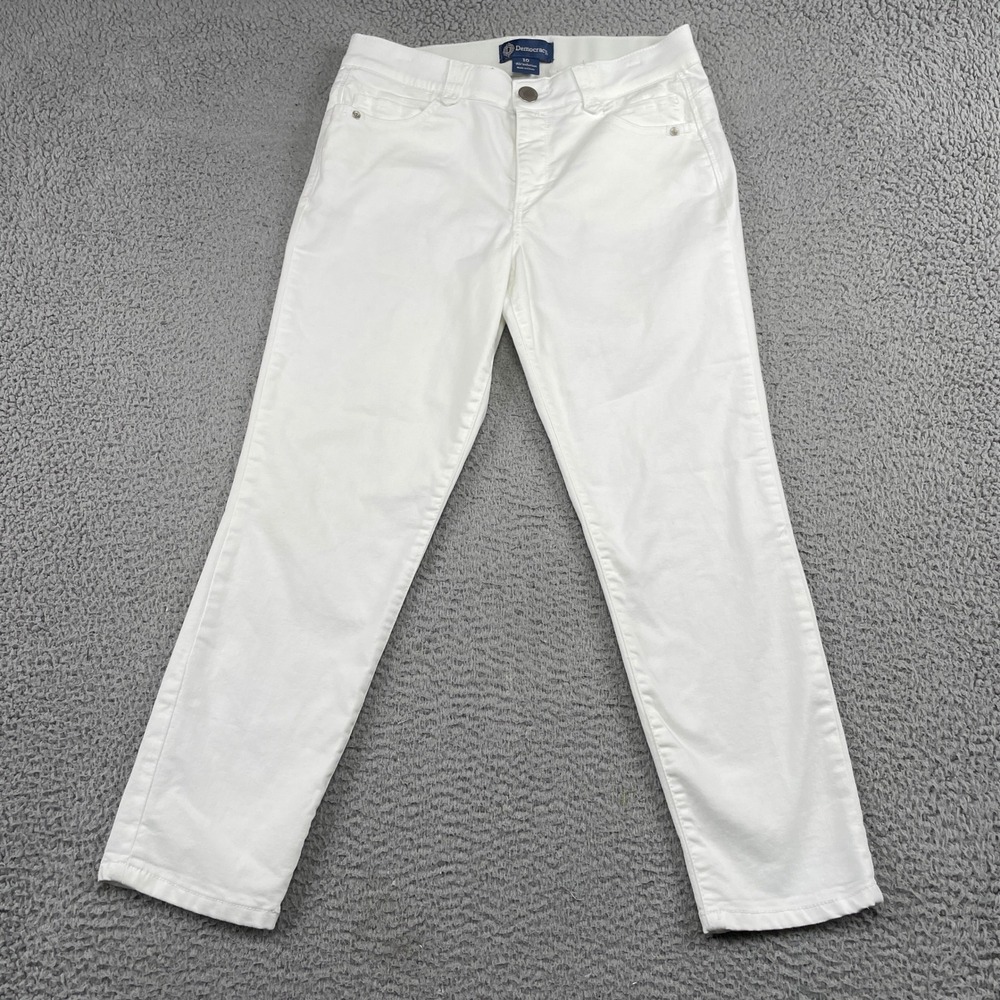 Democracy Pants Womens 10 White Ab solution Straight Leg Stretch Denim Casual